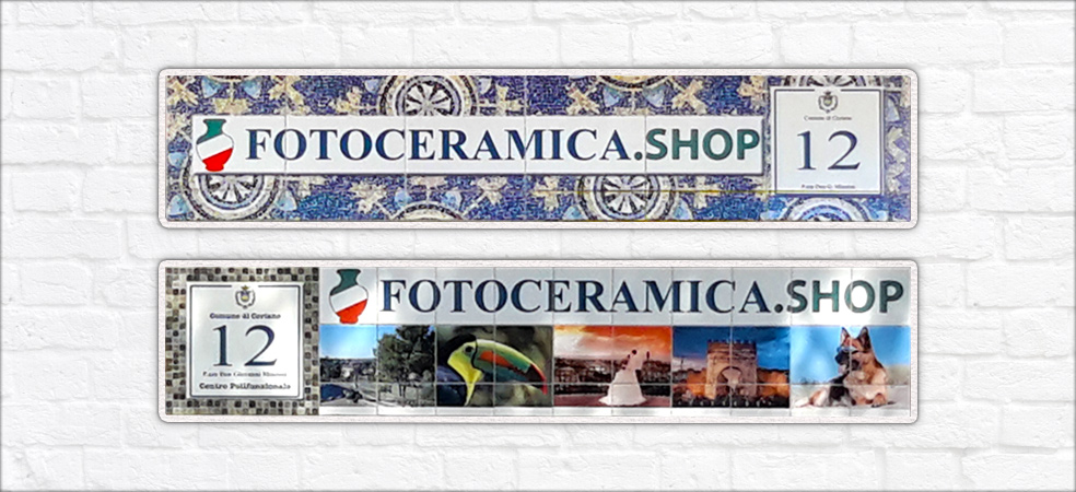 FOTOCERAMICA.SHOP Coriano (RN) - Fotoceramica mosaici - Insegna in ceramica personalizzata