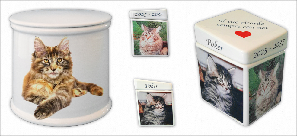 FOTOCERAMICA.SHOP Coriano (RN) - Fotoceramica urne cinerarie per gatti - Urne in ceramica personalizzate